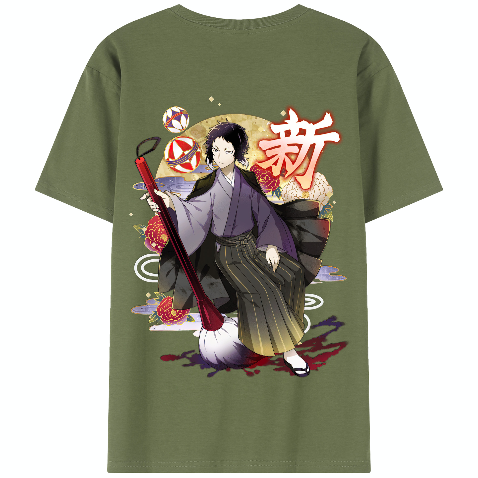 （画像用） 文豪ストレイドッグス Bungo Stray Dogs 綿100％半袖Tシャツ（背面プリント）